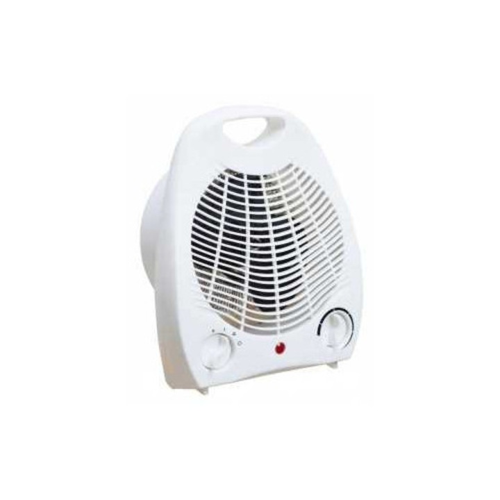 Ventilátoros fűtőtest, Tevo, 1000W/2000W, fehér, 265x220x135mm