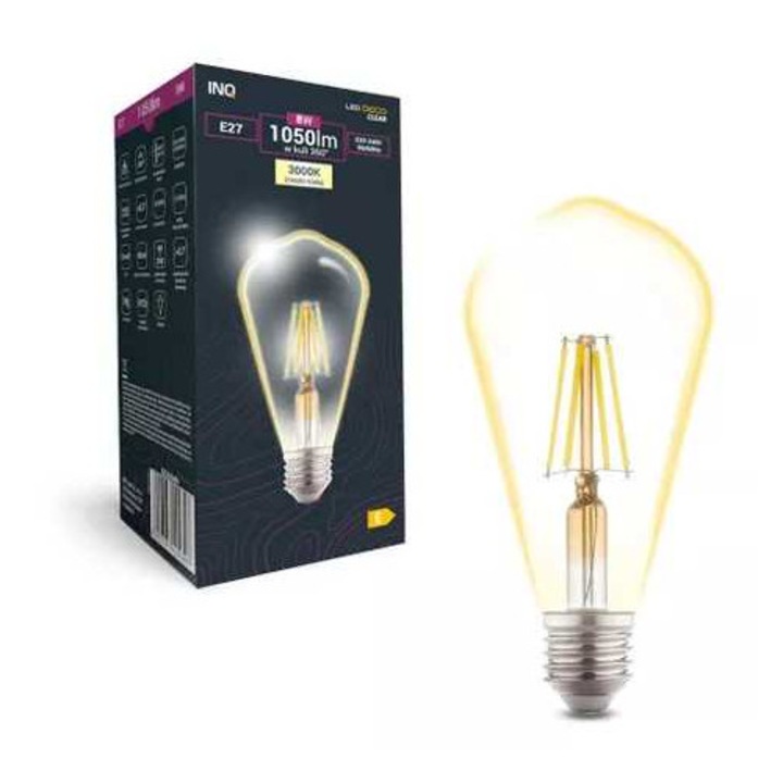 Bec LED ST64 E27 8W 3000K, 1050lm, IP20, 142x64mm