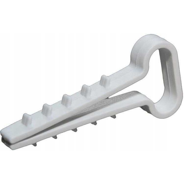 Suport cablu plat cu montare rapida, set de 100, alb