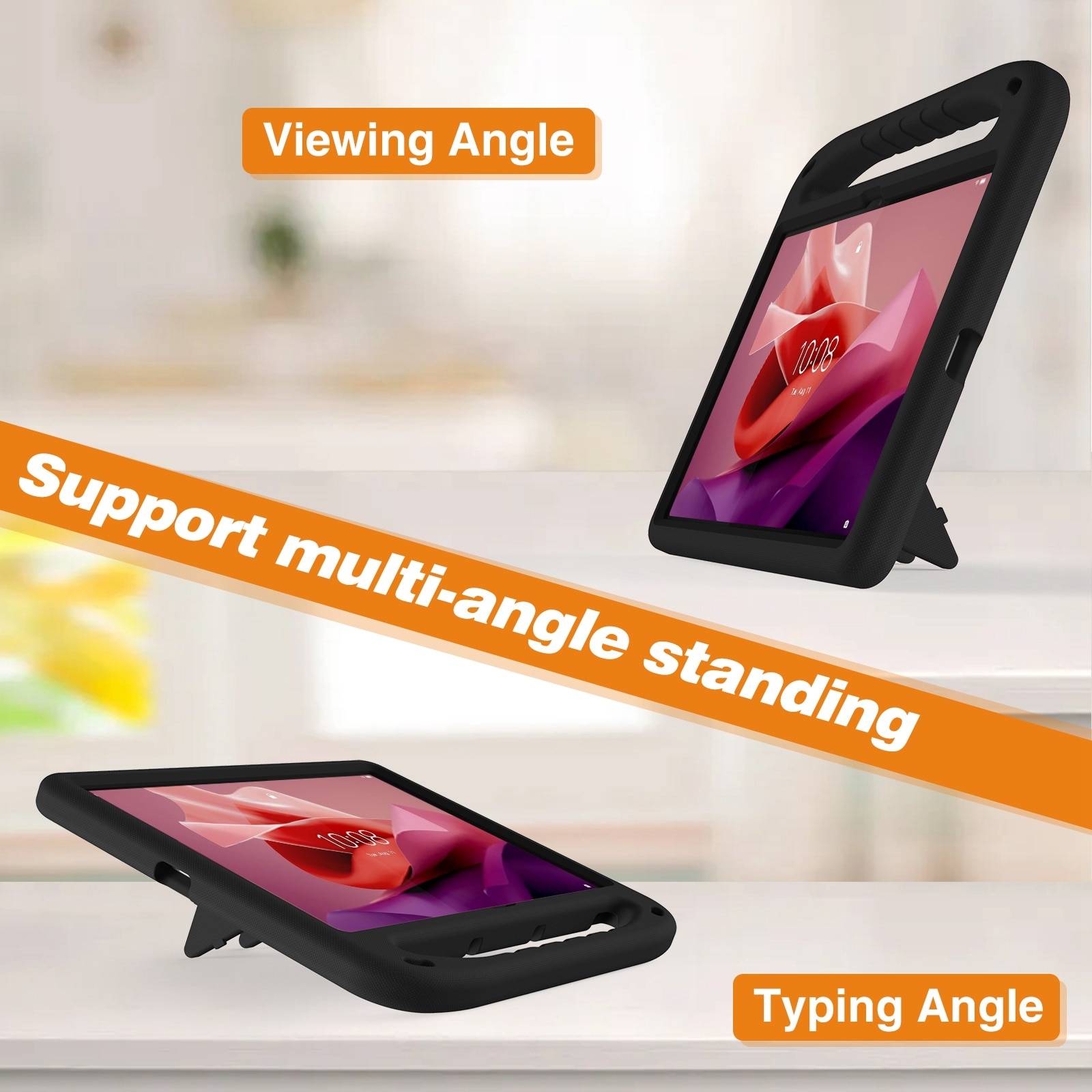 Husa pentru tableta Lenovo Tab P12 12.7, rezistenta la socuri, cu maner, material EVA, negru