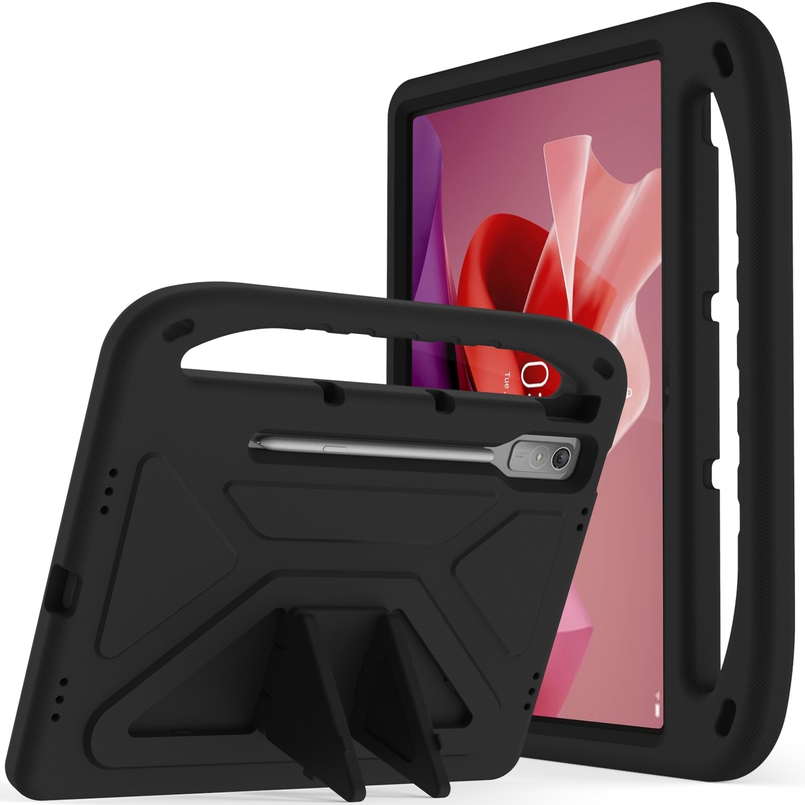 Husa pentru tableta Lenovo Tab P12 12.7, rezistenta la socuri, cu maner, material EVA, negru