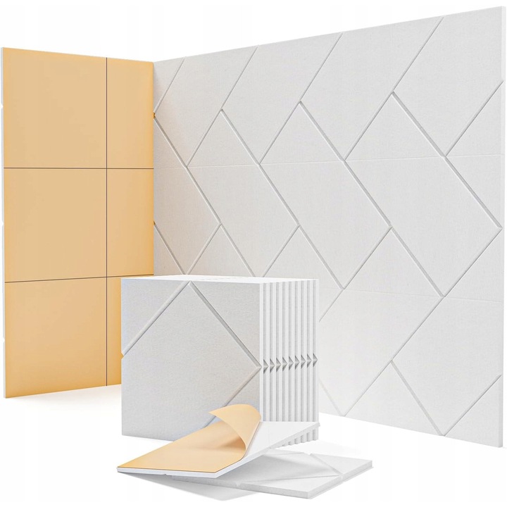 Panouri acustice autoadezive Luka, set 12 bucati, 30x30x0,9cm
