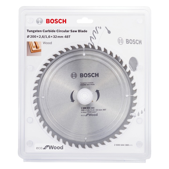 Disc circular, pentru lemn, Bosch 2608644380, 200 x 32 x 1.6 mm, 48T