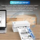 Термопринтер за етикети 4x6, QUANTIS, Bluetooth и USB, 203 DPI, 150 мм/сек, A6 AWB, директен термопечат, съвместим с Windows, Mac, Android, Shopify, Amazon, бял