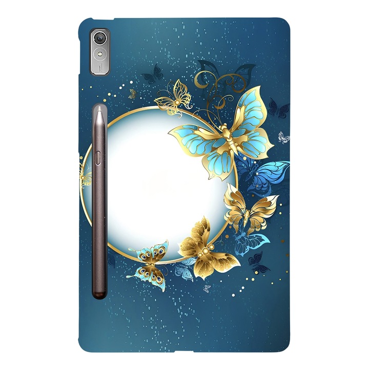 Husa tableta pentru Lenovo Tab P11 Pro Gen 2, TPU, design cu model colorat, protectie pentru tableta inteligenta, tipar fluture cerc