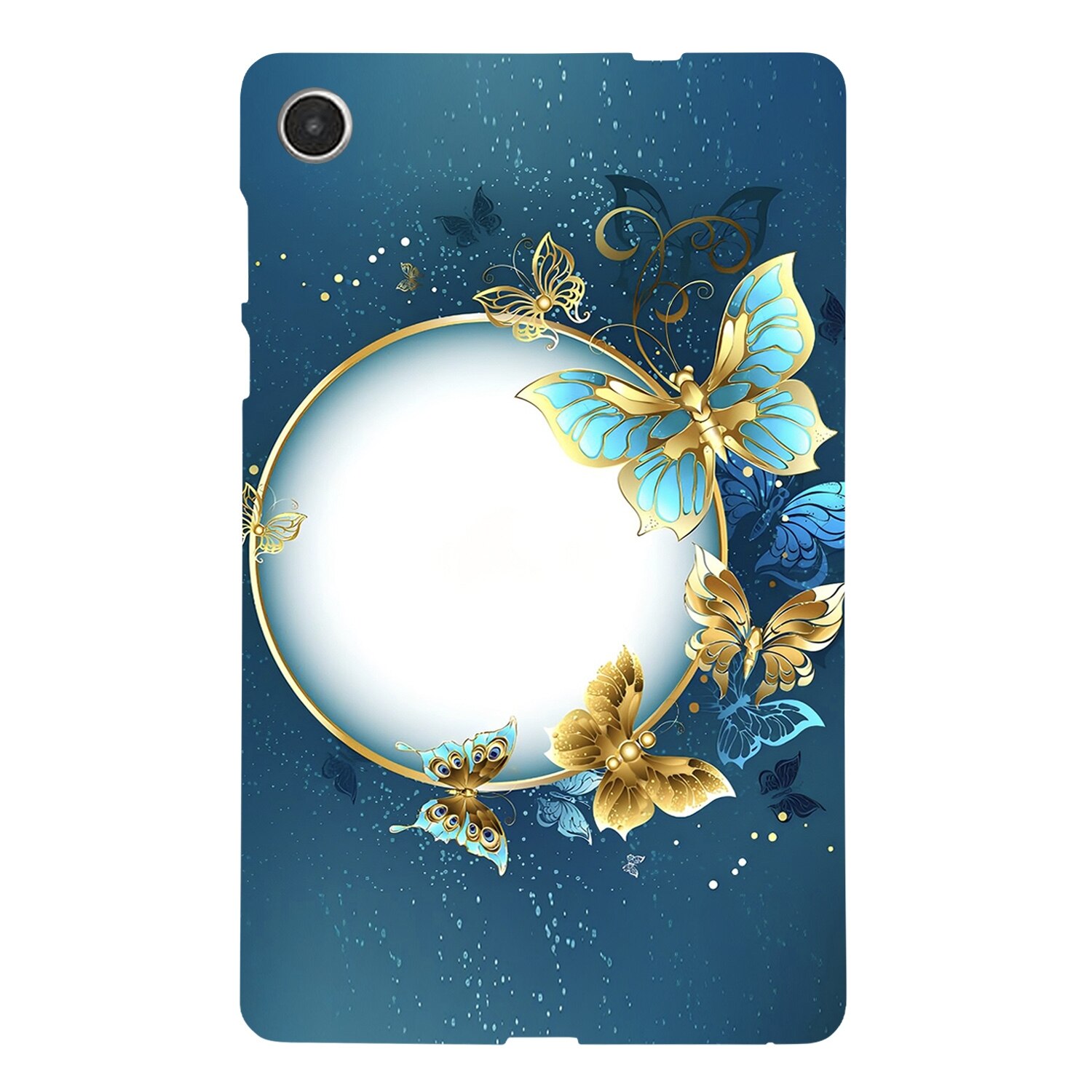 Husa tableta pentru Lenovo Tab M8 4th Gen, material TPU, design cu model colorat de fluturi, carcasa inteligenta pentru protectie, cerc de fluturi