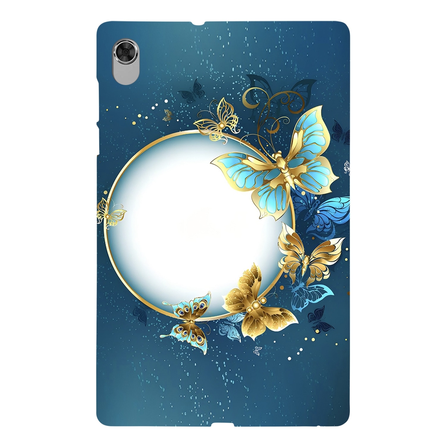 Husa tableta pentru Lenovo M10 Plus, TPU, design pictat cu model, protectie anti-soc, pliere inteligenta, compatibila cu modelele Lenovo M10 Plus, Butterfly Circle
