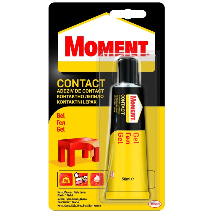 Adeziv pentru suprafete multiple, Moment Contact Gel, interior / exterior, 58 ml