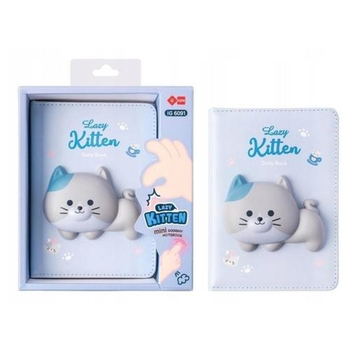 Мини тефтер Kotek, Squishy, 96 страници, мека антистресова корица, компактен