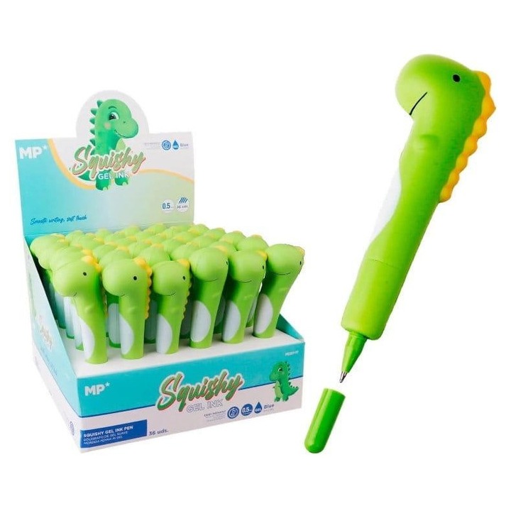 Pixuri Squishy, set 36 buc, dinozaur, albastru, 0,5mm