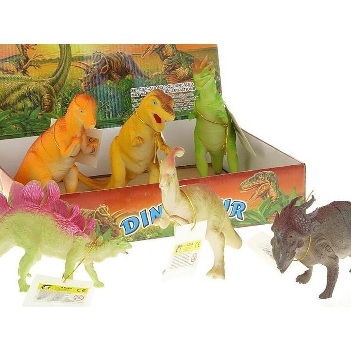 Комплект фигурки динозаври, ADAR, 25см, 6 броя, многоцветен
