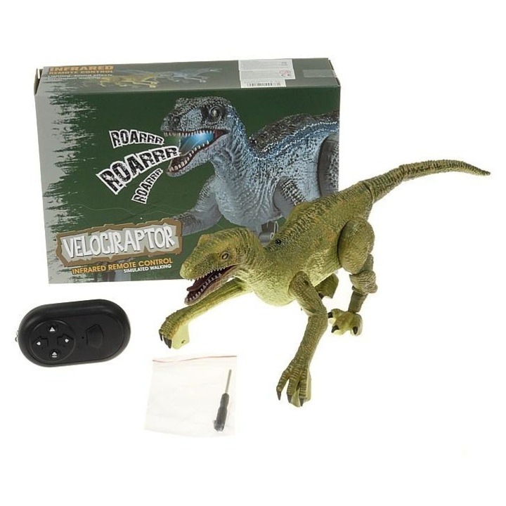 Dinozaur Velociraptor, Adar, cu lumini si sunete, 27,1x8,9x18,4cm