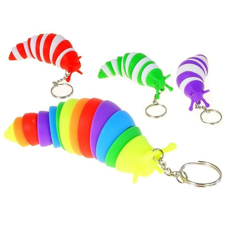 Breloc slimak miscator 7cm set multicolor