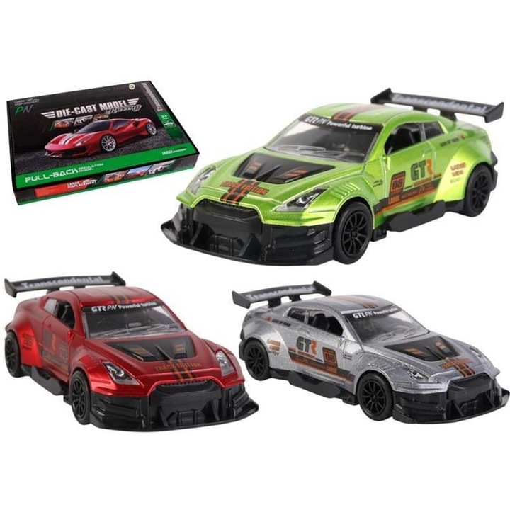 Masinuta metalica Pro Kids 1:36, sport, metal si plastic, multicolor, 10x5x4cm