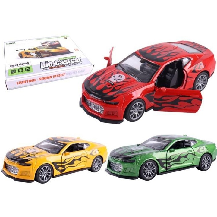 Masinuta metalica 1:32 Sport No.2, Pro Kids, design dinamic, usi deschise, multicolor