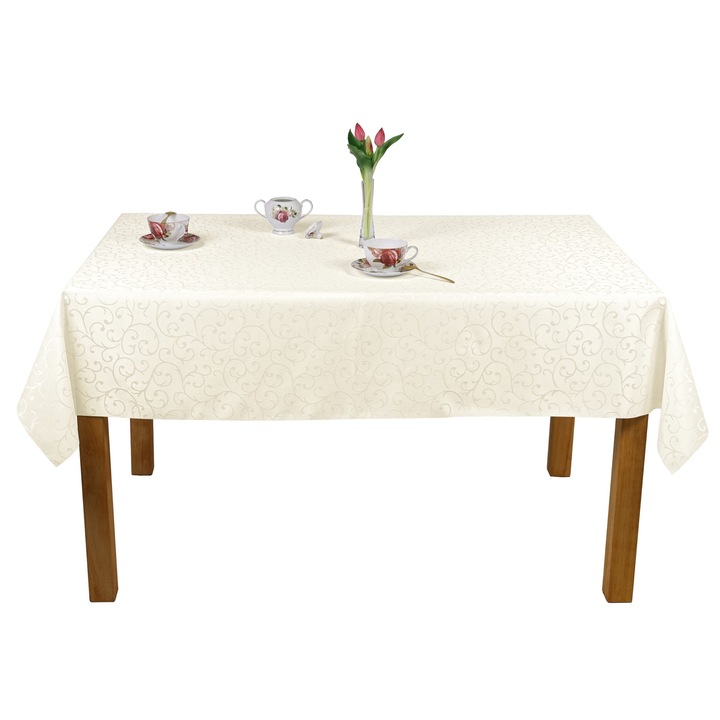 Fata de masă Wega, rezistentă la pete, ecru, 160x400 cm