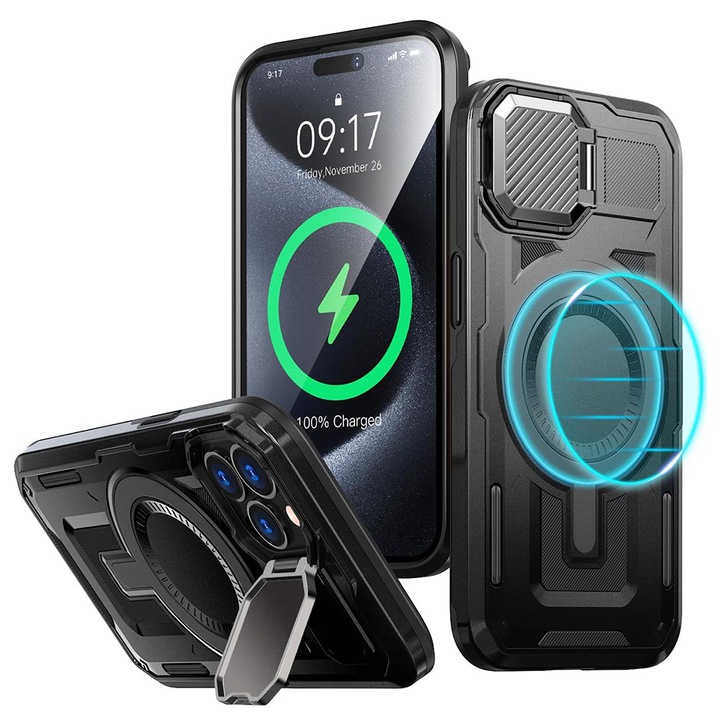 Husa pentru iPhone 15 Pro - Techsuit CamVault MagSafe - Black