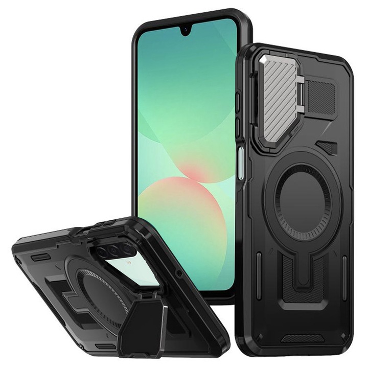 Husa pentru Samsung Galaxy A26 5G, MagSafe, Stef's Cat, Negru