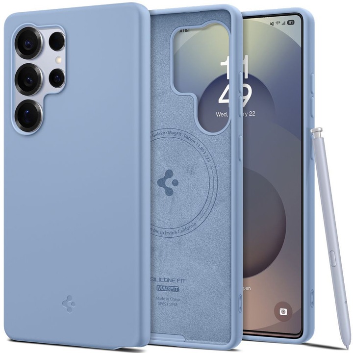 Високозащитен калъф за Samsung Galaxy S25 Ultra, A59, силиконов, сапфирено син