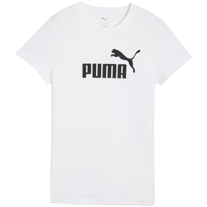 Tricou sport dama, Puma, ESS No.1 Logo, alb, bumbac reciclabil, 2XL INTL