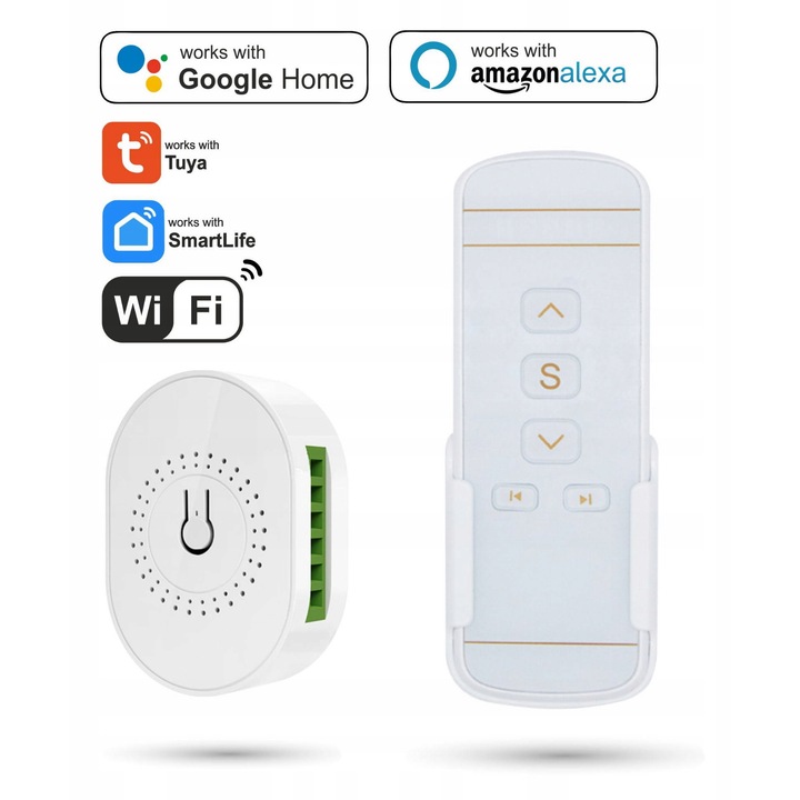 Controler pentru jaluzele Tuya WiFi cu telecomanda cu 5 canale | 1 controler