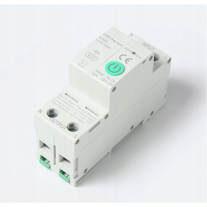 Siguranta Zigbee 1-63A Automat-on, control de la distanta, monitorizare energie, alb, 100x73x36mm