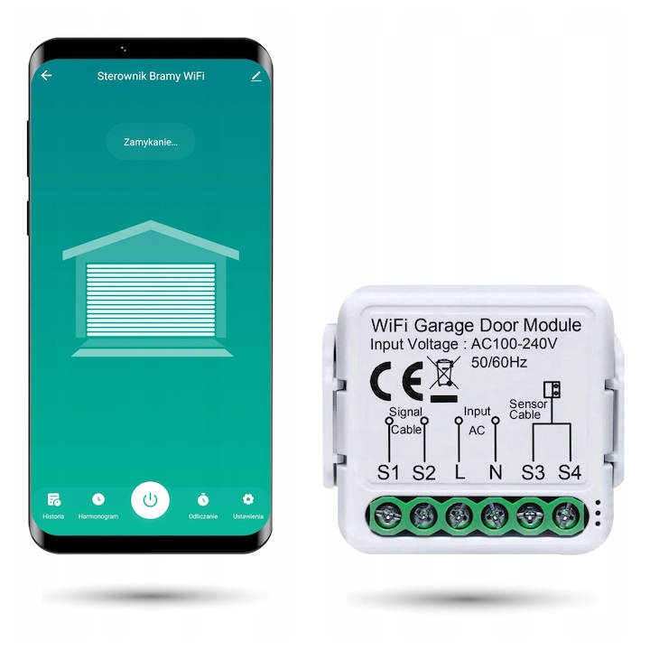 WiFi контролер за гаражна врата със сензор