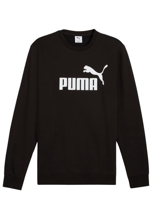 Bluza Puma ESS No.1 Logo Crew, negru, bumbac si poliester