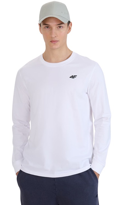 Bluza barbati 4FWMM00TLONM432, 4F, Bumbac, Alb, S INTL
