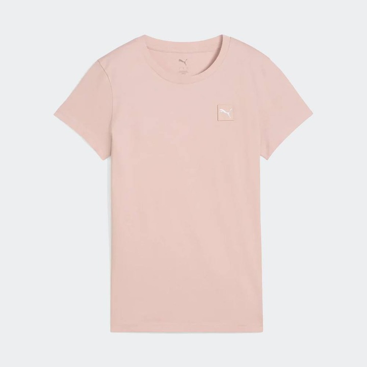 Tricou sport dama PUMA ESS ELEVATED, bumbac, decolteu rotund, roz