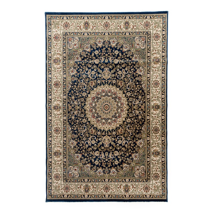 Covor Carpeta sintetic Colectia Atlas 8263-1-41311, Design Oriental, Verde, dimensiuni 60 x 110 cm