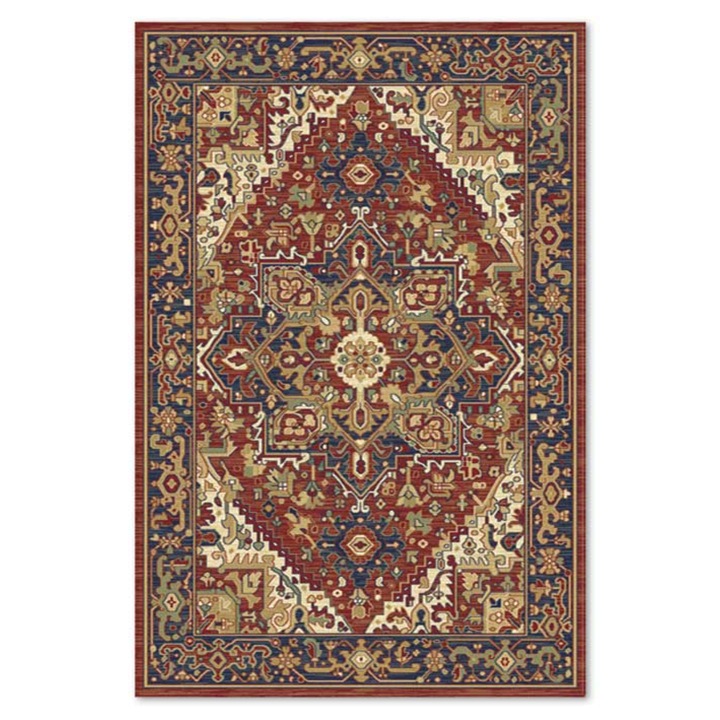 Covor Carpeta sintetic Colectia Atlas 0651-1-41355, Design Oriental, Rosu, dimensiuni 60 x 110 cm