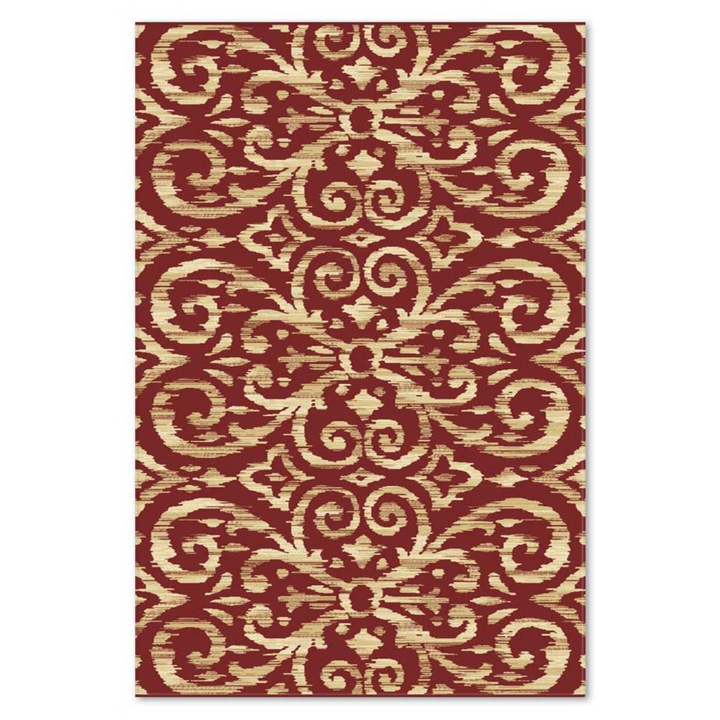 Covor Carpeta sintetic Colectia Atlas 8527-1-41355, Design Clasic, Rosu, dimensiuni 120 x 170 cm