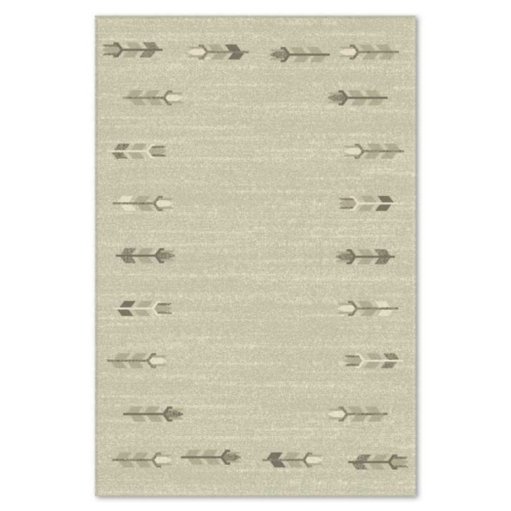 Covor Carpeta lana 100%, Bella 6989-1-50955, Design Modern, Gri, dimensiuni 80 x 150 cm