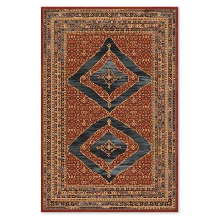 Covor Carpeta lana 100%, Bella 1400-1-53578, Design Oriental, Rosu, dimensiuni 160 x 230 cm