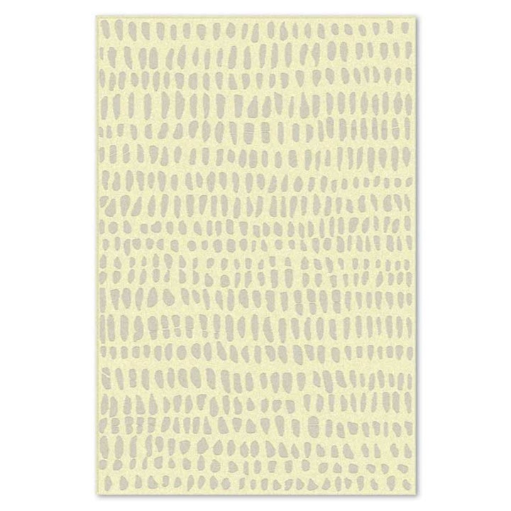 Covor Carpeta sintetic Colectia Geo 8871-1-43211, Design Geometric, Bej, dimensiuni 80 x 150 cm