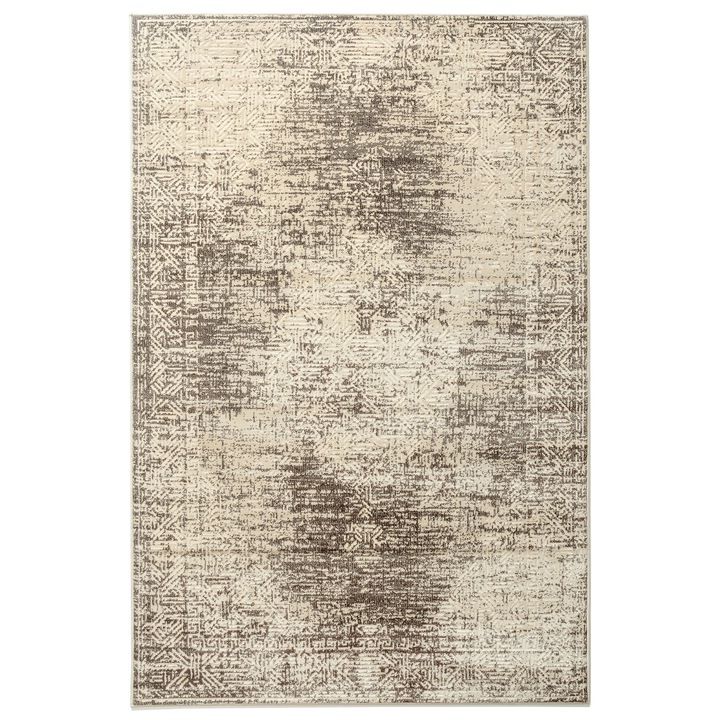 Covor Carpeta sintetic Colectia Geo 4970-1-44022, Design Modern, Bej, dimensiuni 60 x 110 cm