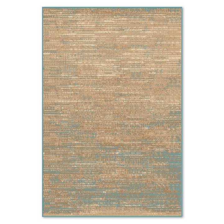 Covor Carpeta sintetic Colectia Delta 8698-1-41646, Design Geometric, Gri, dimensiuni 80 x 150 cm