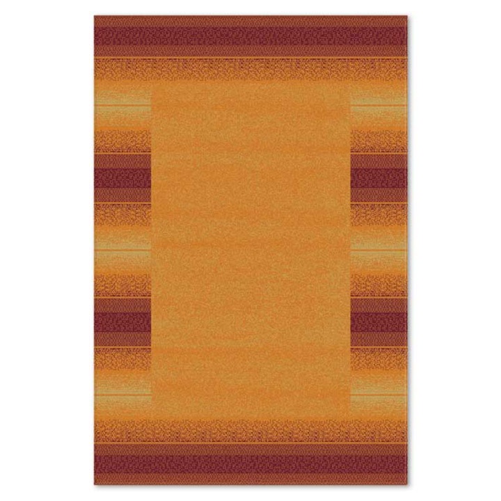 Covor Carpeta sintetic Colectia Matrix 5506-1-16544, Design Modern, Portocaliu, dimensiuni 80 x 150 cm