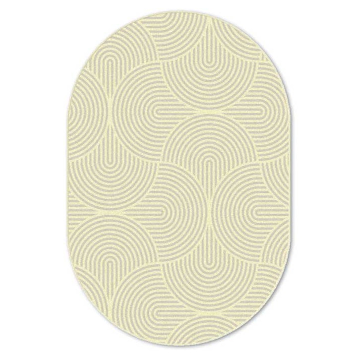 Covor Carpeta sintetic Colectia Geo 8869-2-43231, Design Geometric, Bej, dimensiuni 120 x 170 cm