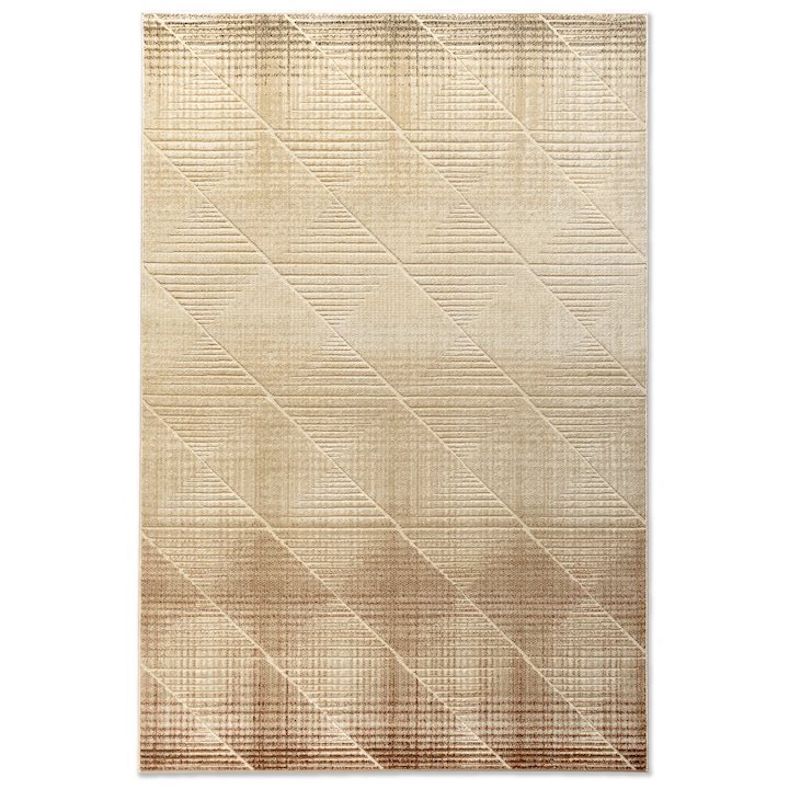 Covor Carpeta sintetic Colectia Geo 1325-1-44422, Design Modern, Bej, dimensiuni 160 x 230 cm