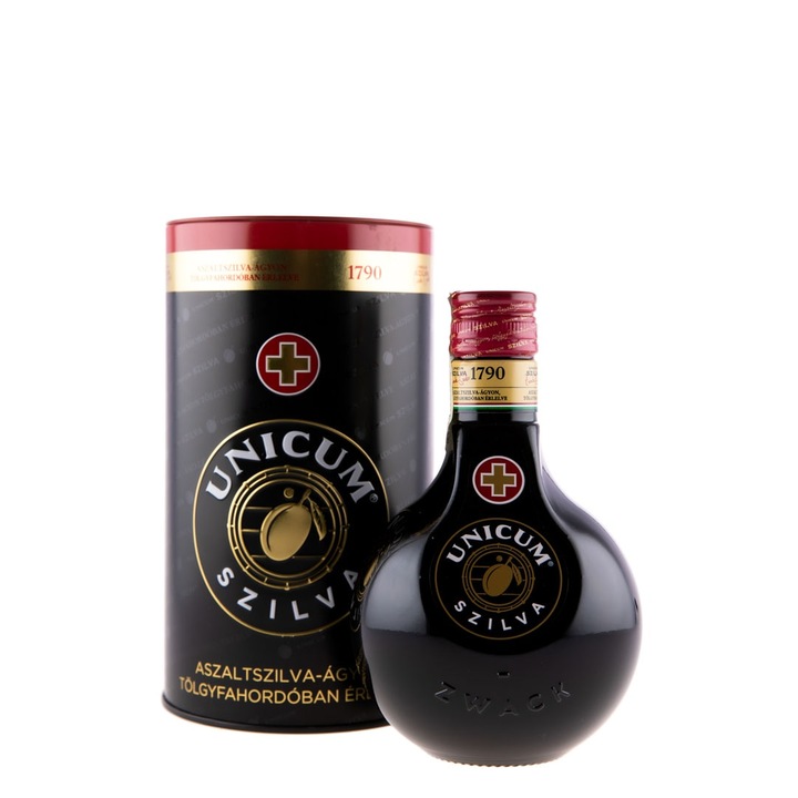 Lichior Unicum Szilva, 34.5%, 0.5 l, Cutie Metalica