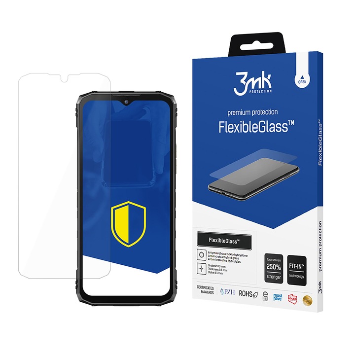 Folie protectie telefon Doogee Blade 10/Pro/Ultra, 3mk FlexibleGlass, transparent, rezistenta la zgarieturi, grosime 0.5mm
