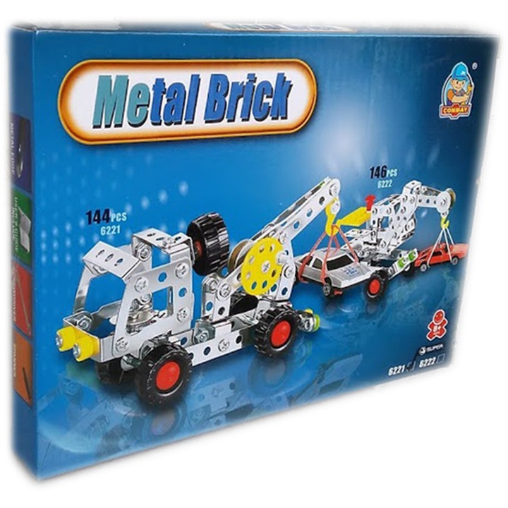 Детски комплект Kristaltoys Конструктор 144 части - метален