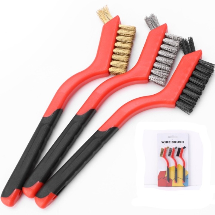 Set 3 Perii pentru Curatare, Metal, 17.8cm