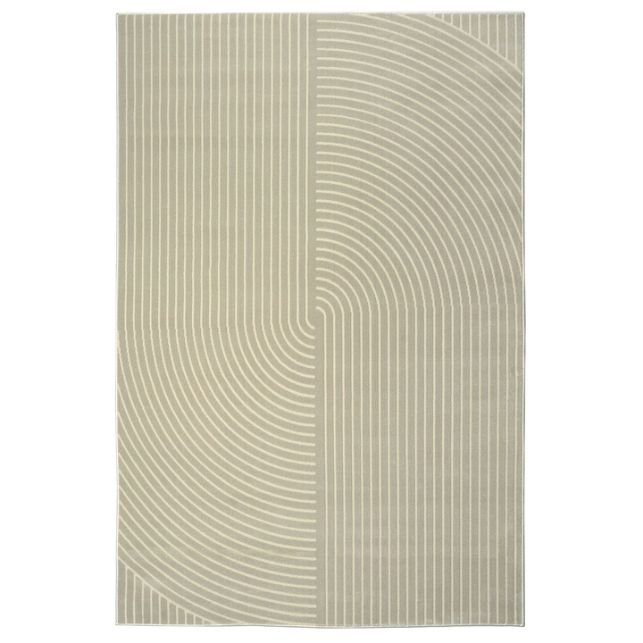 Covor Carpeta sintetic Colectia Geo 8884-1-43255, Design Modern, Bej, dimensiuni 80 x 150 cm