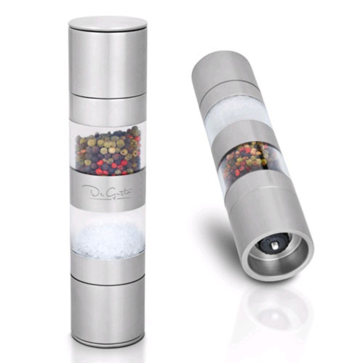 Mlin de condimente 2w1, TV PRODUCTS, inox, mecanism ceramic, 5x18,5cm