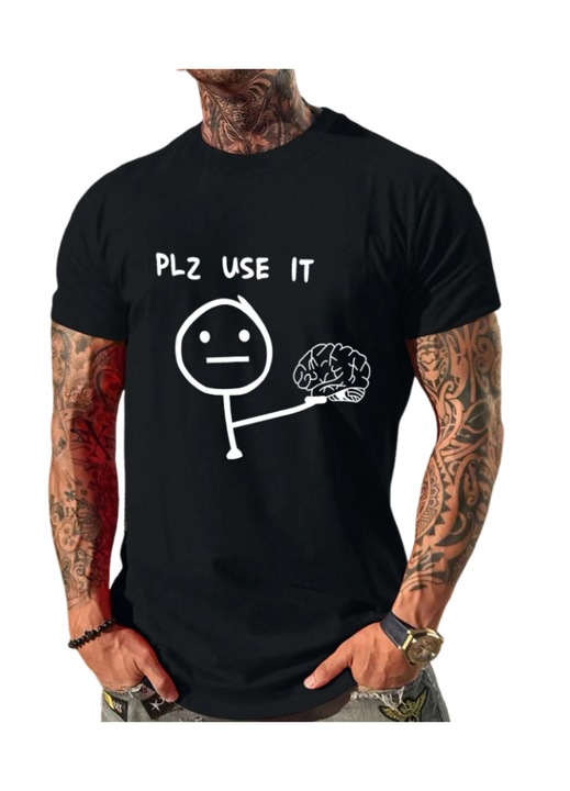 Férfi póló, TREXORA, grafikus mintával, laza szabású, fekete, 2XL méret