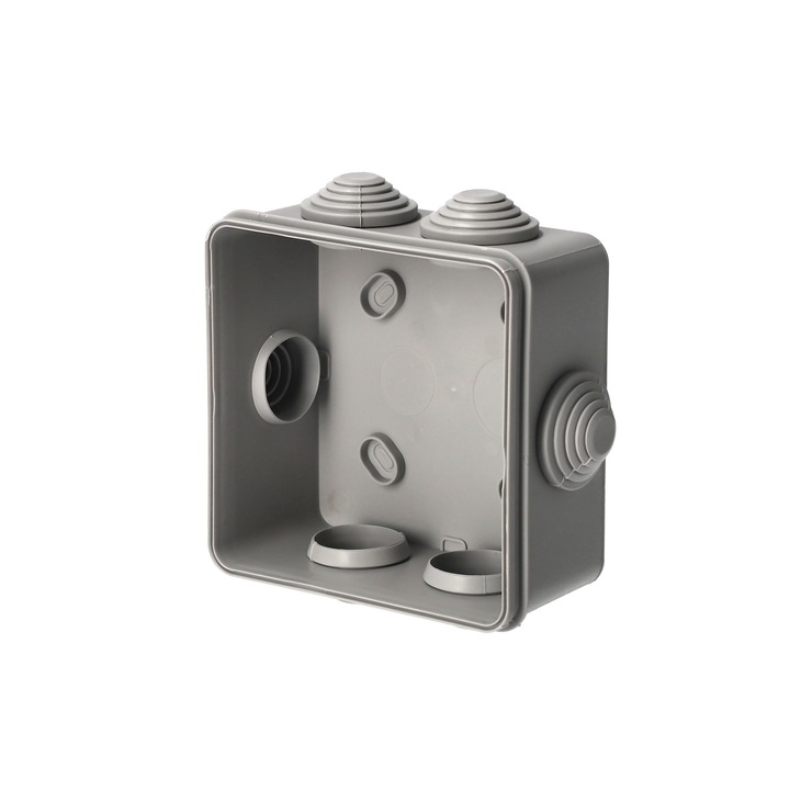 Doza de derivare etansa, capac tip clic, 100x100x50mm, IP55, gri, EDO777771, EDO Technic