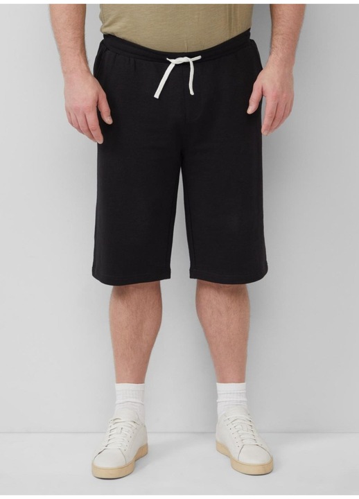 S.Oliver Pantaloni scurti barbati big sizes, Detroit, cu talie medie si croiala Regular Fit, Negru, Negru